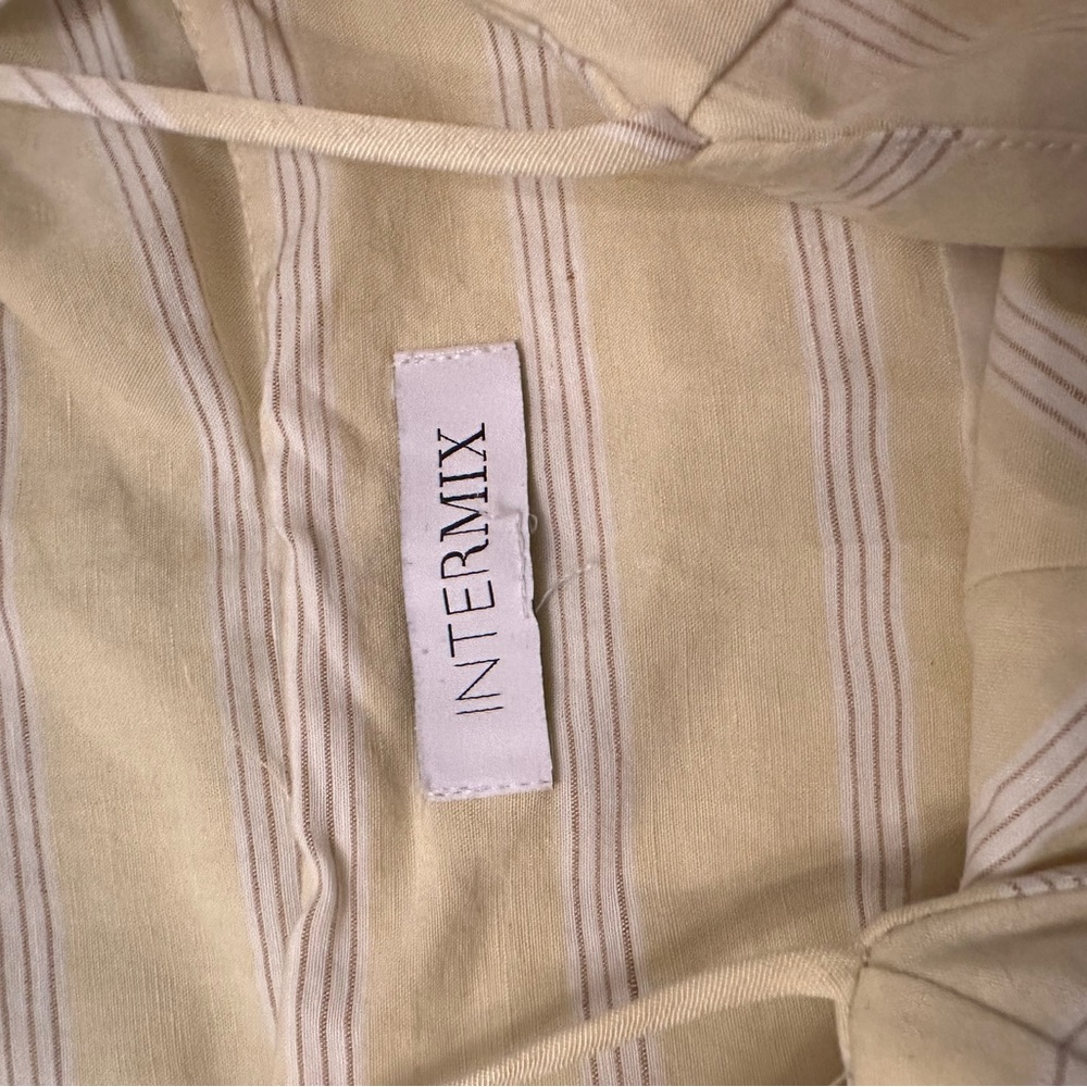 Intermix Yellow Striped Ruffle Dress Spaghetti Straps - Picture 5 of 5